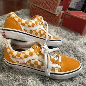 Checker orange vans
